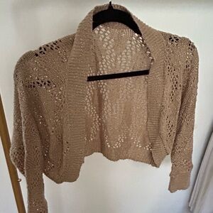 Elegant Tan Knit Women's Sweater